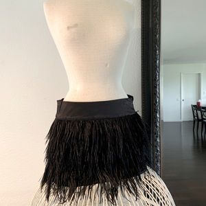 Bebe feather mini skirt